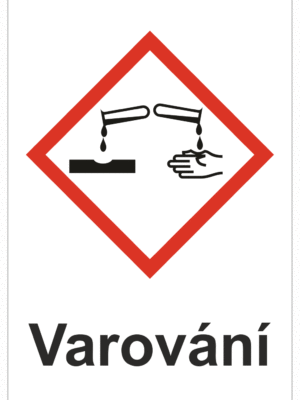 Značení nebezpečných látek a obalů - Symboly GHS s varováním: Korozivní