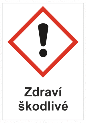 Značení nebezpečných látek a obalů - Symboly GHS s textem: Zdraví škodlivé
