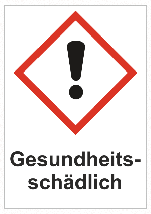 Značení nebezpečných látek a obalů - Symboly GHS s textem: Gesundheits-schädlich