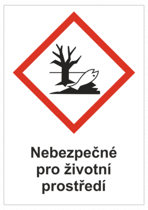 Značení nebezpečných látek a obalů - Symboly GHS s textem: "Nebezpečné pro životní prostředí"