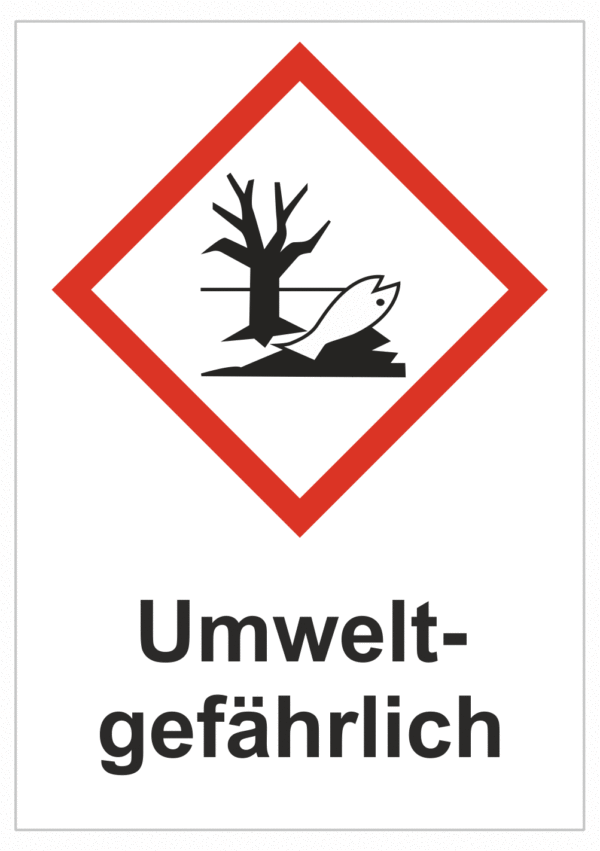 Značení nebezpečných látek a obalů - Symboly GHS s textem: "Umwelt-gefährlich"