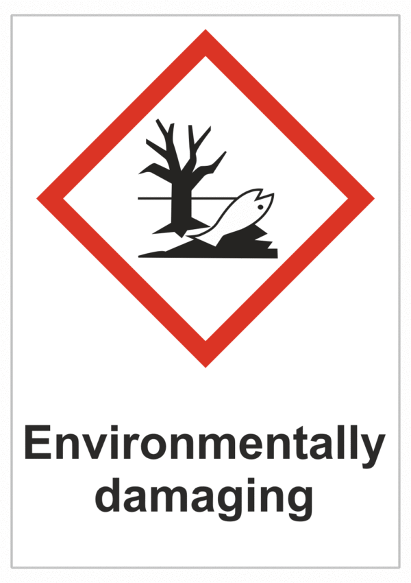 Značení nebezpečných látek a obalů - Symboly GHS s textem: "Environmentally damaging"