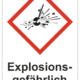 Značení nebezpečných látek a obalů - Symboly GHS s textem: "Explosions-gefährlich"