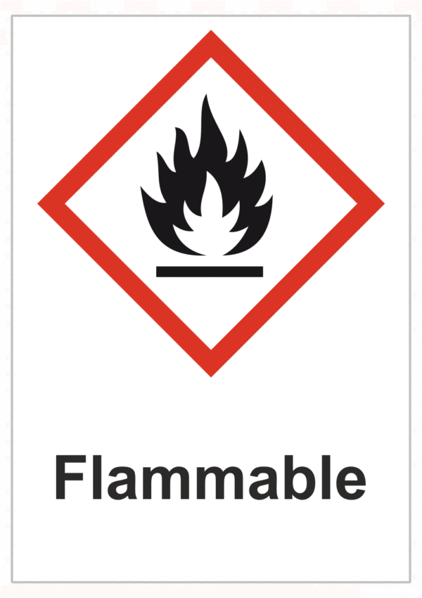 Značení nebezpečných látek a obalů - Symboly GHS s textem: "Flammable"