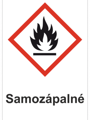 Značení nebezpečných látek a obalů - Symboly GHS s textem: "Samozápalné"