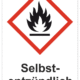 Značení nebezpečných látek a obalů - Symboly GHS s textem: "Selbst-entzündlich"
