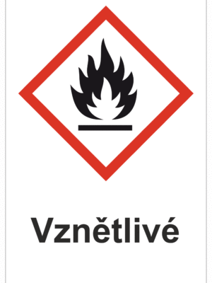 Značení nebezpečných látek a obalů - Symboly GHS s textem: "Vznětlivé"