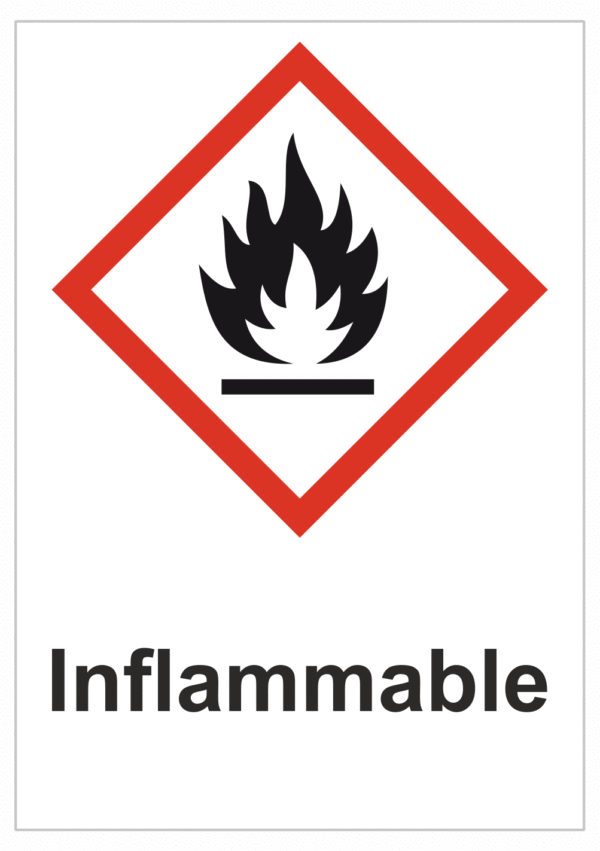 Značení nebezpečných látek a obalů - Symboly GHS s textem: "Inflammable"