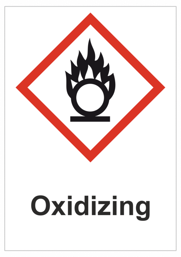 Značení nebezpečných látek a obalů - Symboly GHS s textem: "Oxidizing"