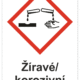 305142 | KRIŽAN - safetyshop Značení nebezpečných látek a obalů - Symboly GHS s textem: "Žíravé / Korozivní"