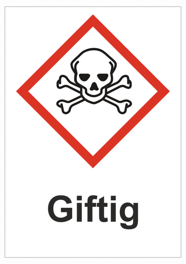 Značení nebezpečných látek a obalů - Symboly GHS s textem: "Giftig"