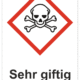 Značení nebezpečných látek a obalů - Symboly GHS s textem: "Sehr giftig"