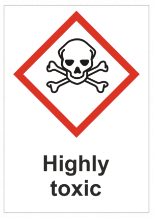 Značení nebezpečných látek a obalů - Symboly GHS s textem: "Highly toxic"