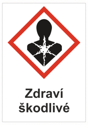 Značení nebezpečných látek a obalů - Symboly GHS s textem: "Zdraví škodlivé"