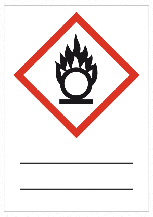 Značení nebezpečných látek a obalů - Symboly GHS s textem: Symbol Oxidující + Vlastní popis