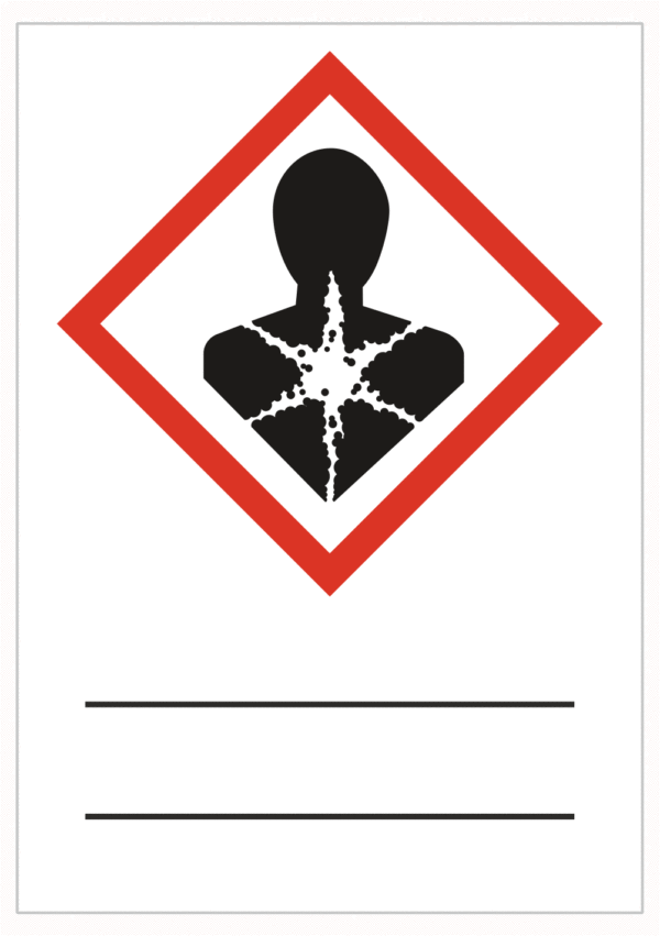 Značení nebezpečných látek a obalů - Symboly GHS s textem: Symbol Nebezpečné pro zdraví + Vlastní popis