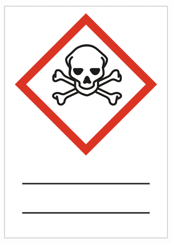 Značení nebezpečných látek a obalů - Symboly GHS s textem: Symbol Toxické + Vlastní popis