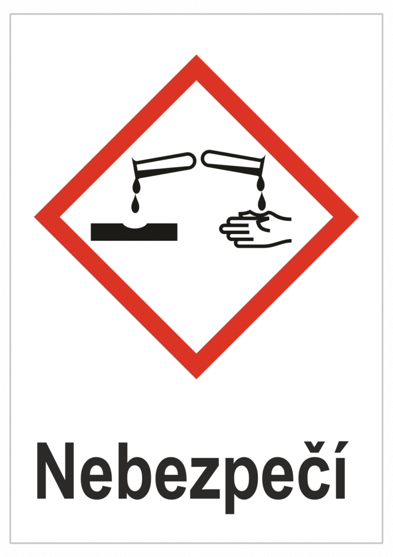 Značení nebezpečných látek a obalů - Symboly GHS Nebezpečí: Korozivní