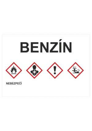 Značení nebezpečných látek a obalů - GHS štítky s názvem: Benzín / Nebezpečí