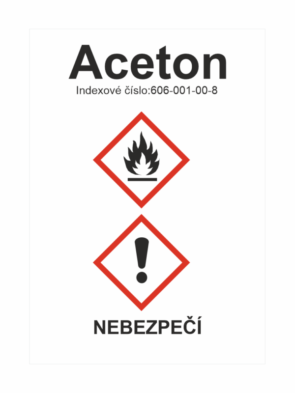GHS štítek - Aceton symboly