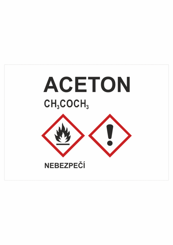 Značení nebezpečných látek a obalů - GHS štítky s názvem: Aceton / Nebezpečí