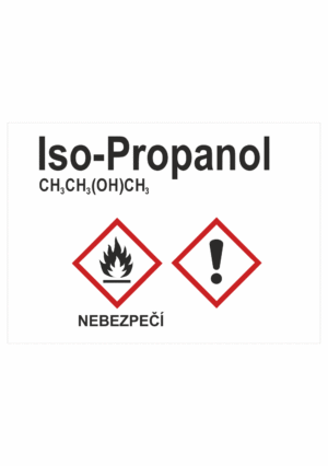 Značení nebezpečných látek a obalů - GHS štítky s názvem: Iso-Propanol / Nebezpečí