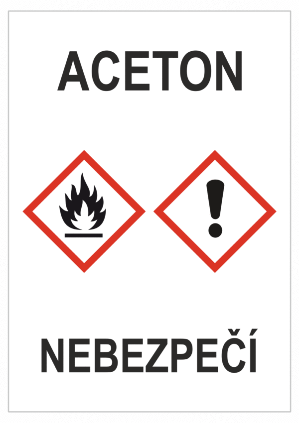 Značení nebezpečných látek a obalů - GHS štítky s názvem: Aceton / Nebezpečí