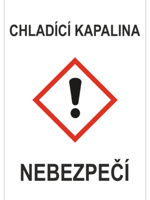 Značení nebezpečných látek a obalů - GHS štítky s názvem: Chladící kapalina / Nebezpečí