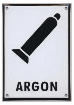 Smaltovaná tabulka - Symbol s textem: "Argon"