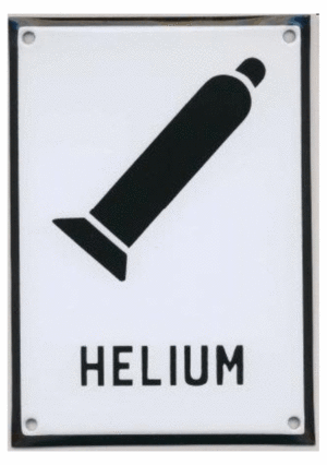 Smaltovaná tabulka - Symbol s textem: "Helium"
