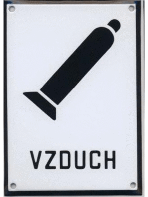 Smaltovaná tabulka - Symbol s textem: "Vzduch"