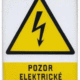 Smaltovaná tabulka - Symbol s textem: "Pozor elektrické zařízení"