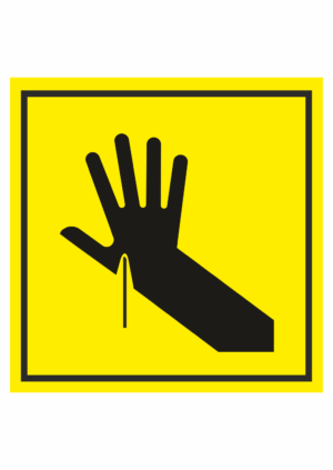 Značení strojů dle ISO 11 684 - Symboly: Nebezpečí propíchnutí ruky