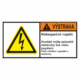355126 | KRIŽAN - safetyshop Značení strojů dle ISO 3864-2 - Výstraha: "Nebezpečné napětí / Kontakt může způsobit elektrický šok nebo popálení / Před údržbou vypněte a odstavte"