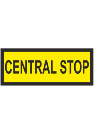 Značení strojů a zařízení - Značení nouzového zastavení: Central stop (Obdelník)
