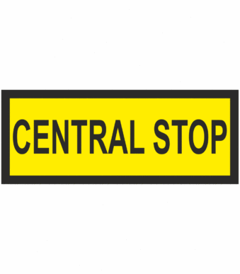 Značení strojů a zařízení - Značení nouzového zastavení: Central stop (Obdelník)