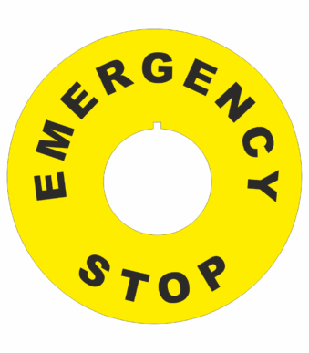 Značení strojů a zařízení - Značení nouzového zastavení: Emergency stop