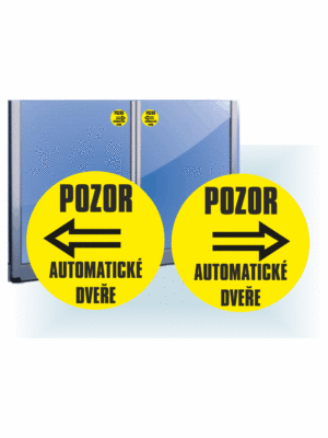 Značení budov - Značení dveří: "Pozor automatické dveře" (2 kusy)