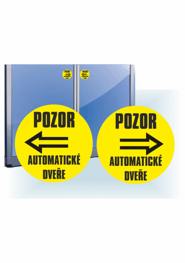 Značení budov - Značení dveří: "Pozor automatické dveře" (2 kusy)