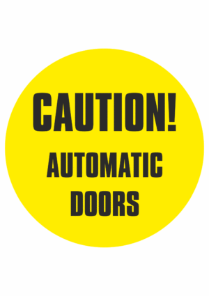 Značení budov - Značení dveří: "Caution! Automatic doors"