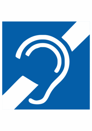 Značení budov, prostorů a vstupů - Symboly dle 398/2009 sb.: Symbol prostoru pro lidi se sluchovým postižením