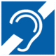 Značení budov, prostorů a vstupů - Symboly dle 398/2009 sb.: Symbol prostoru pro lidi se sluchovým postižením