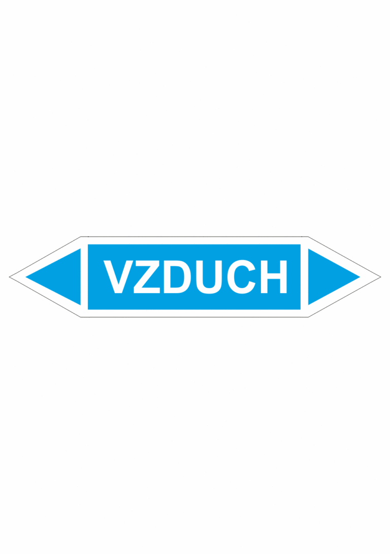 Značení dle ČSN - Oboustranné potrubní šipky: Vzduch