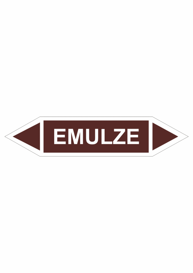 Značení dle ČSN - Oboustranné potrubní šipky: Emulze