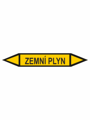 Značení dle ČSN - Oboustranné potrubní šipky: Zemní plyn