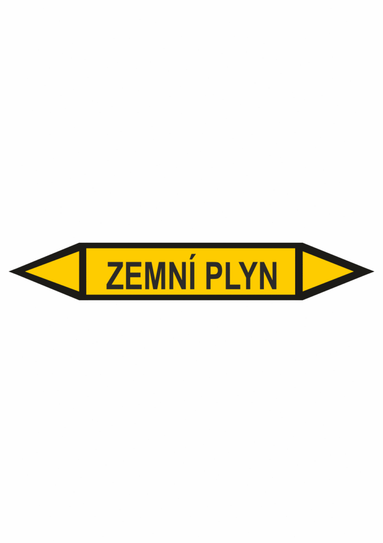 Značení dle ČSN - Oboustranné potrubní šipky: Zemní plyn