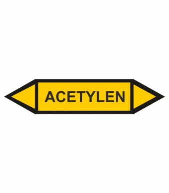 Značení dle ČSN - Oboustranné potrubní šipky: Acetylen