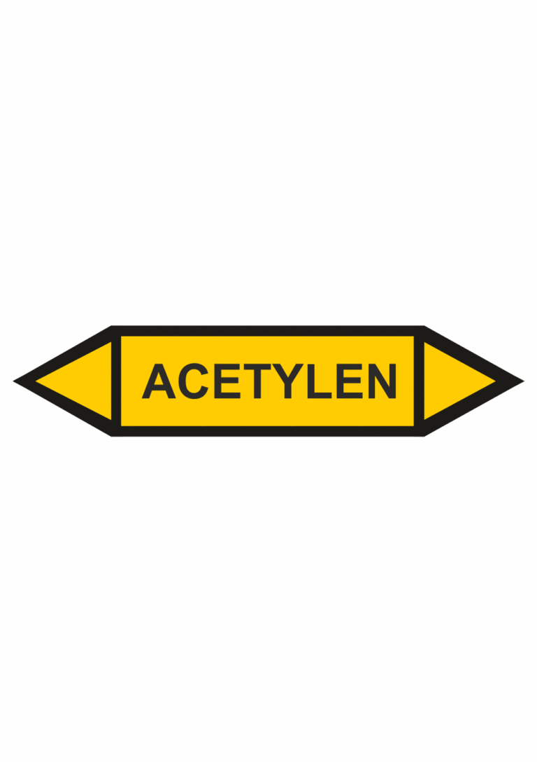 Značení dle ČSN - Oboustranné potrubní šipky: Acetylen