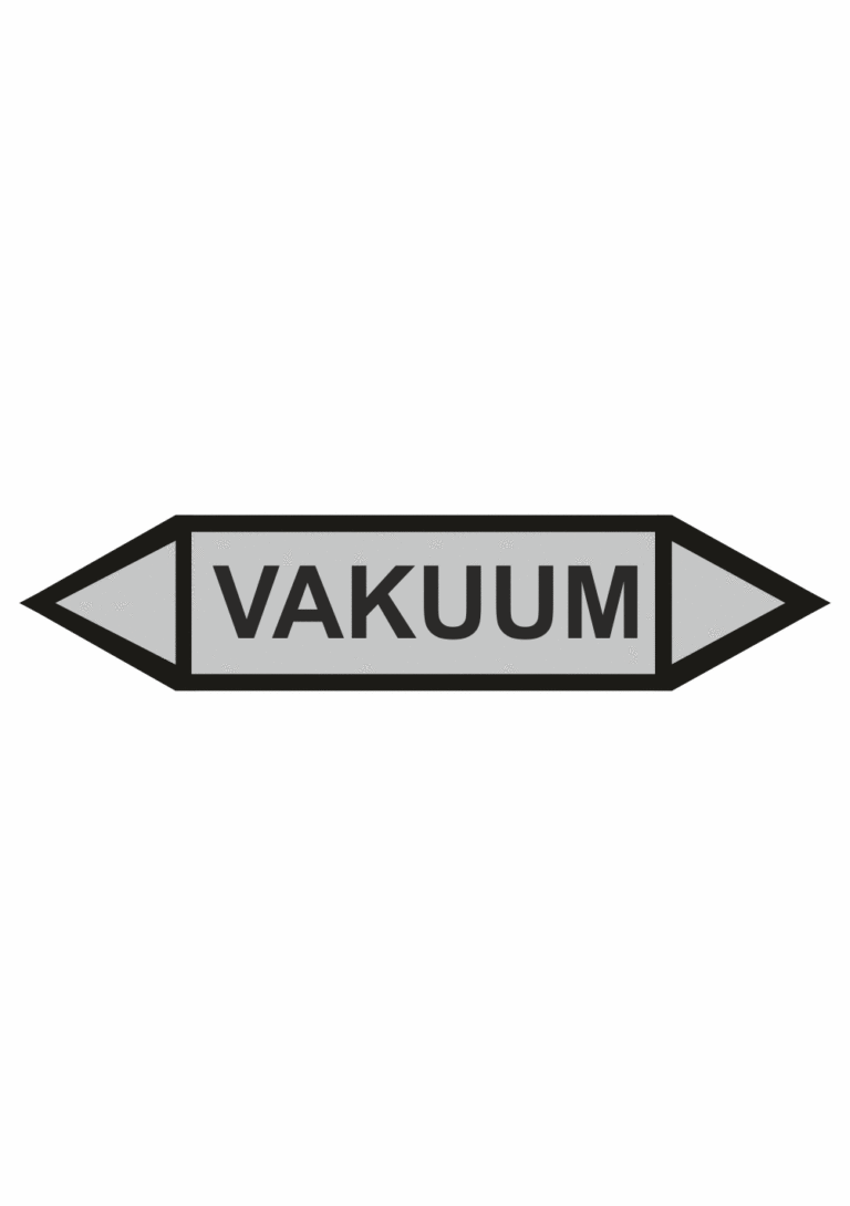 Značení dle ČSN - Oboustranné potrubní šipky: Vakuum