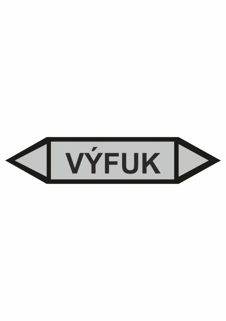 Značení dle ČSN - Oboustranné potrubní šipky: Výfuk